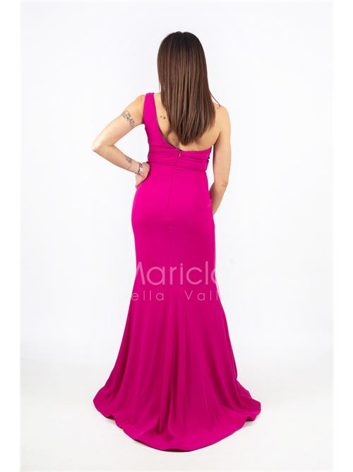 abito lungo con ricamo laterale MARICLA ELEGANCE | INV2319FUCSIA